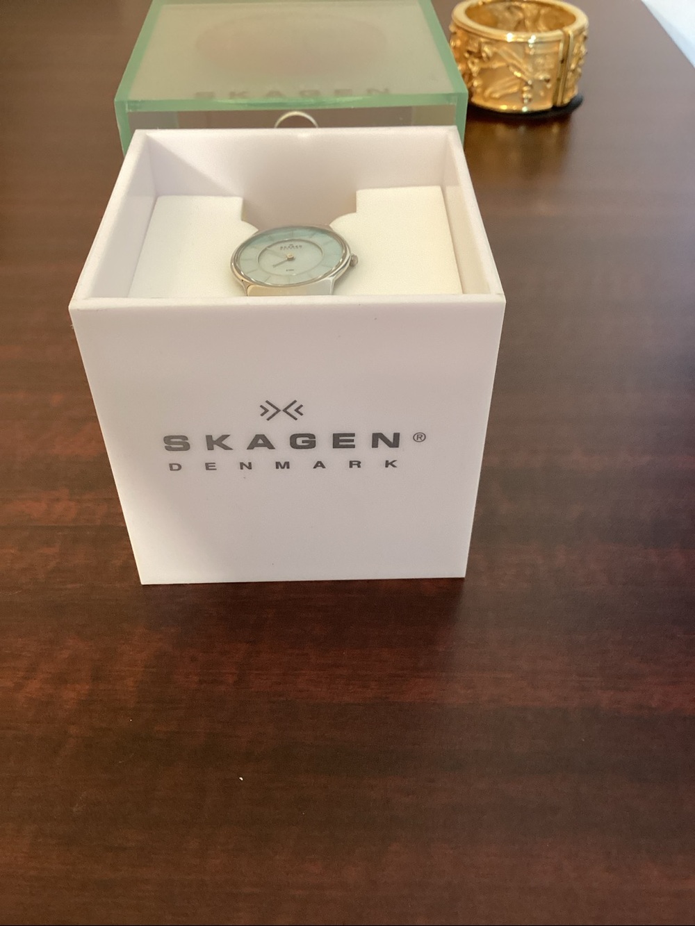 Skagen Silver Mesh Watch with Pale Blue Dial - Picture 4 of 12